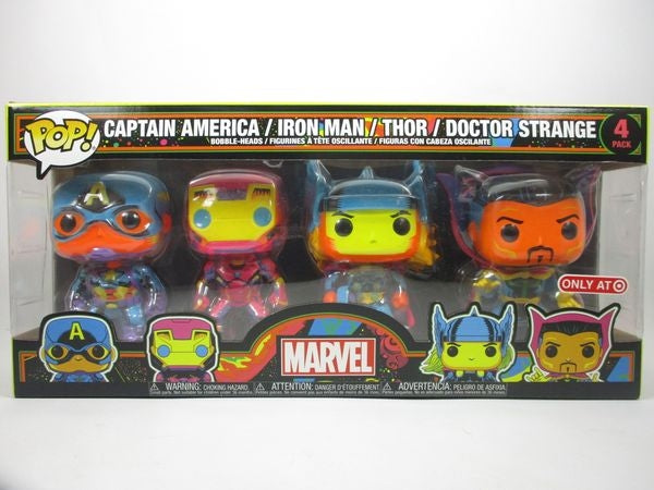 キャプテンアメリカ/アイアンマン/ソー/ドクターストレンジ ブラックライト [MARVEL] FUNKO(ファンコ) POP! 4PACK