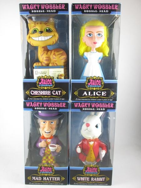 アリス/チェシャ猫/白ウサギ/マッドハッター４体セット [不思議の国のアリス] FUNKO(ファンコ) Wacky Wobbler(ワッキーワブラー) ボブルヘッド