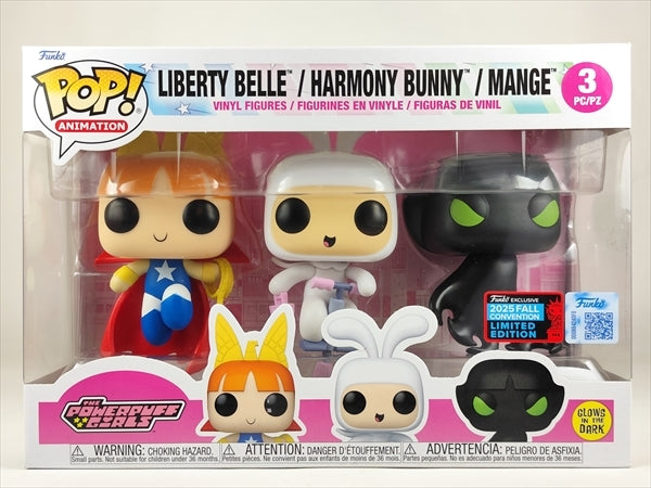 リバティー・ベル/ハーモニーバニー/メインジ 2025年FALL CONVENTION限定 蓄光版 [パワーパフガールズ] FUNKO(ファンコ) POP! ANIMATION 3PACK