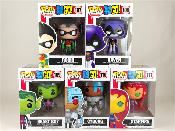 【箱傷】 ロビン/レイブン/ビーストボーイ/サイボーグ/スターファイヤー [ティーンタイタンズ] FUNKO(ファンコ) POP! TELEVISION 107-111