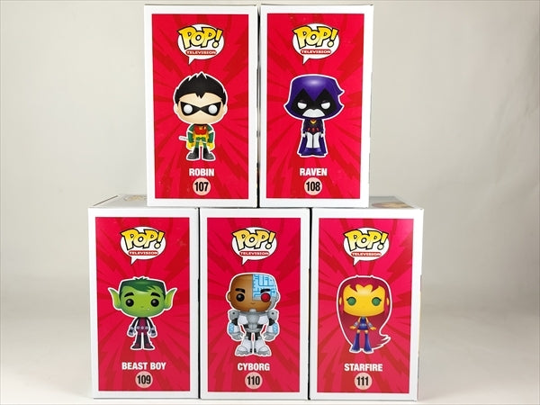 【箱傷】 ロビン/レイブン/ビーストボーイ/サイボーグ/スターファイヤー [ティーンタイタンズ] FUNKO(ファンコ) POP! TELEVISION 107-111