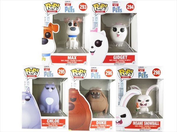 5体セット(スノウボール限定版) [ペット(The Secret Life Of Pets)] FUNKO(ファンコ) POP! MOVIES 293-296,298