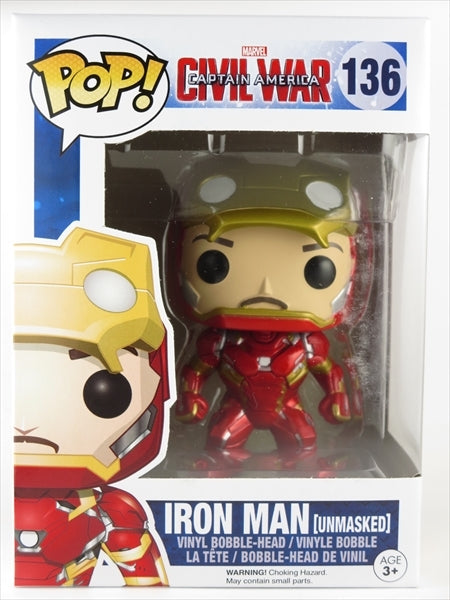 アイアンマン　アンマスクver. [シビル・ウォー/キャプテン・アメリカ(CAPTAIN AMERICA CIVIL WAR)] FUNKO(ファンコ) POP! 136