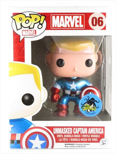 キャプテンアメリカ メタリック&アンマスクver.  COMIKAZE限定  FUNKO(ファンコ) POP! MARVEL 06