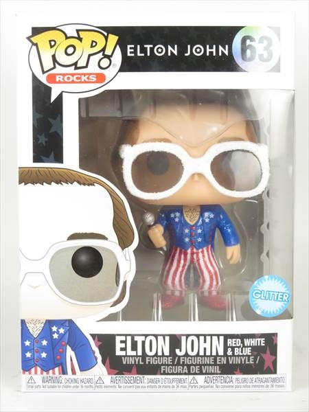 エルトン・ジョン レッド・ホワイト＆ブルー グリッターver. [ELTON JOHN] FUNKO(ファンコ) POP! ROCKS 63