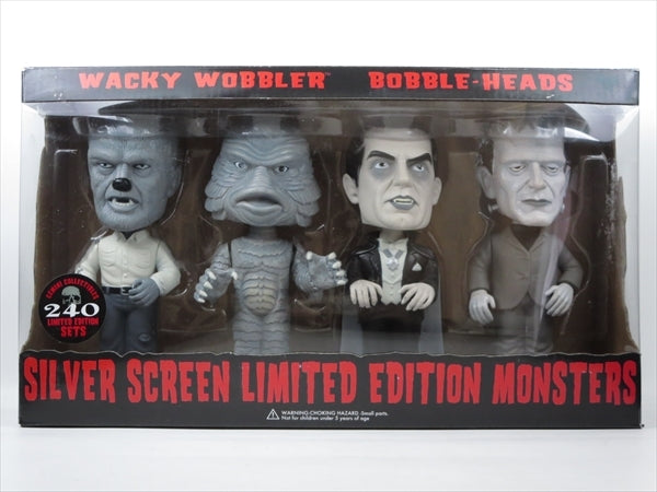 ユニバーサルモンスター 4体セット シルバースクリーンカラー 240体限定 FUNKO(ファンコ) Wacky Wobbler(ワッキーワブラー) ボブルヘッド