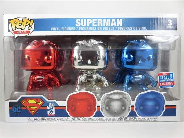 スーパーマン クロム3パック 2018年 FALL COMBENTION限定 FUNKO(ファンコ) POP! HEROES 3PACK