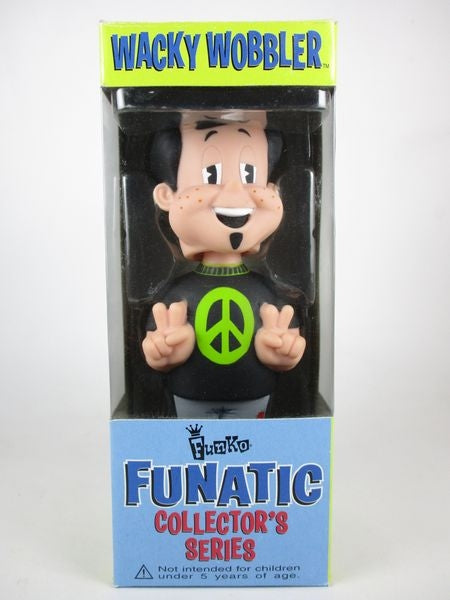 【箱傷】 フレディ君　ピース黒Tシャツ FUNKO(ファンコ) Wacky Wobbler(ワッキーワブラー) ボブルヘッド
